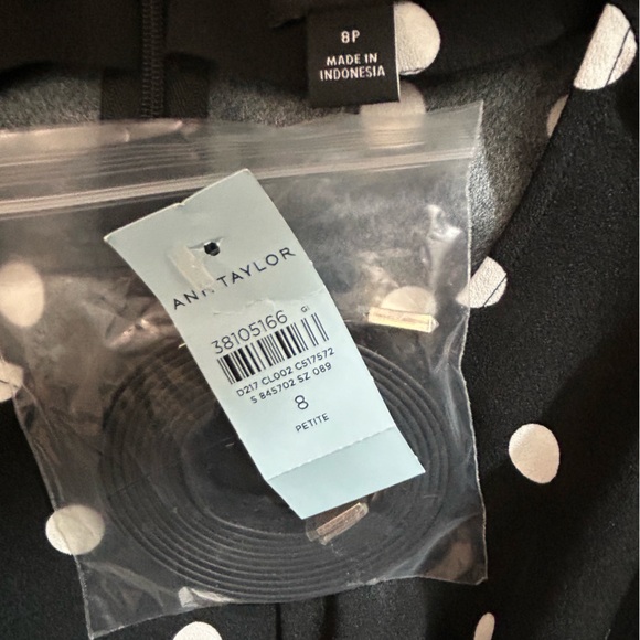 Ann Taylor Black Asymmetrical Polka Dot Dress - Picture 5 of 5